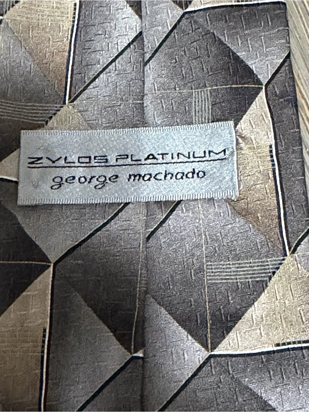 George Machado Zylos Platinum 100% Silk Geometric Men’s Tie
